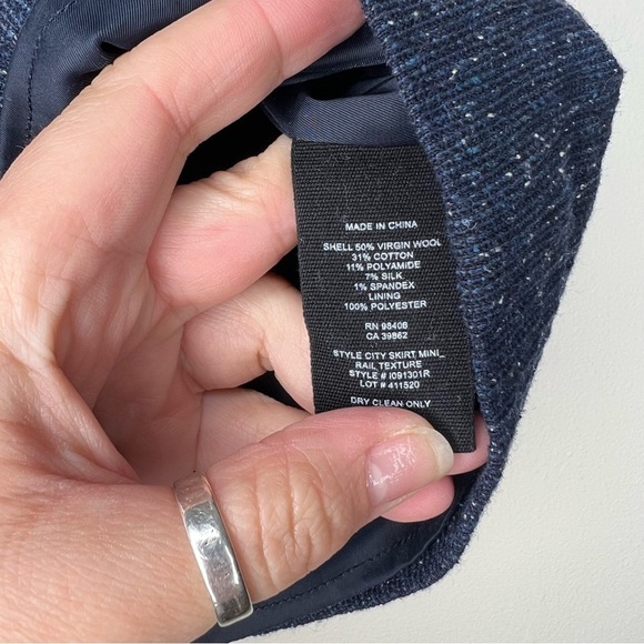 Theory Blue Belted Mini Skirt Size 12 - Picture 6 of 6